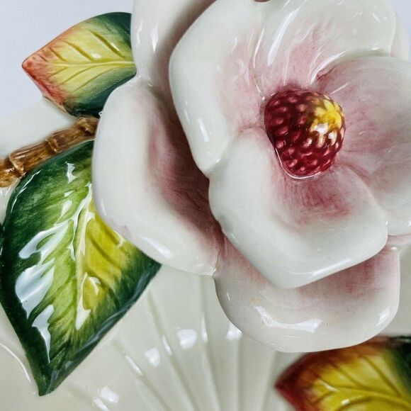 RARE Vintage Fitz and Floyd Grandiflora Medium Bowl 6" in Original Box Rose Bud - Picture 6 of 6